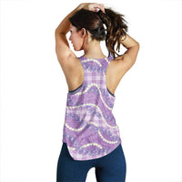 Purple Hawaii Palaka Honohono Pikake Women Racerback Tank Hawaiian Orchid Lei Polynesian Pattern LT14 - Polynesian Pride