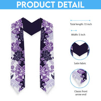 Purple Hibiscus Plumeria Floral Graduation Stole LT01 - Polynesian Pride