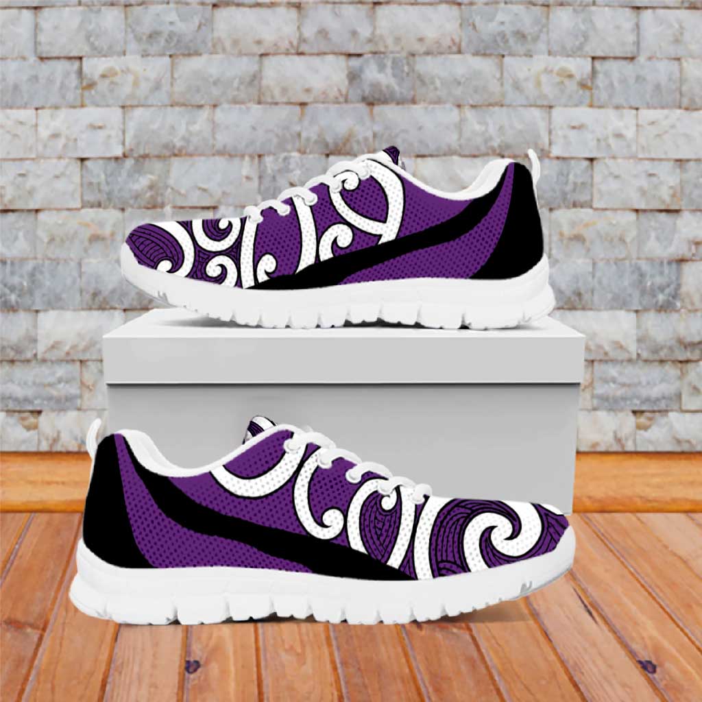 Purple Maori Koru New Zealand Sneakers LT14 Purple - Polynesian Pride