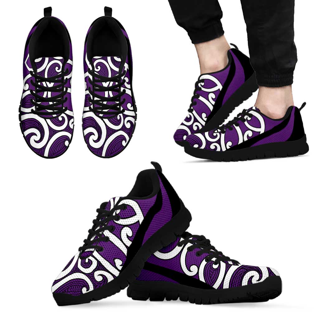 Purple Maori Koru New Zealand Sneakers LT14 - Polynesian Pride