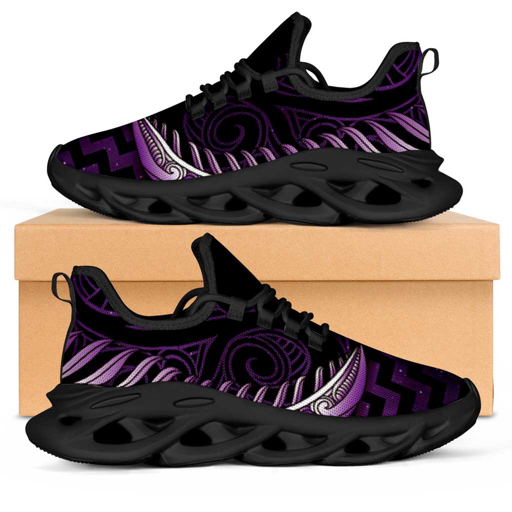 Purple Matariki New Zealand Clunky Sneakers Maori Poutama Galaxy Vibes LT14 Purple - Polynesian Pride