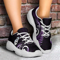 Purple New Zealand Chunky Sneakers Aotearoa Silver Fern With Manaia Maori Unique LT14 - Polynesian Pride