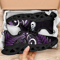 Purple New Zealand Clunky Sneakers Aotearoa Silver Fern With Manaia Maori Unique LT14 - Polynesian Pride