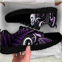 Purple New Zealand Sneakers Aotearoa Silver Fern With Manaia Maori Unique LT14 Purple - Polynesian Pride