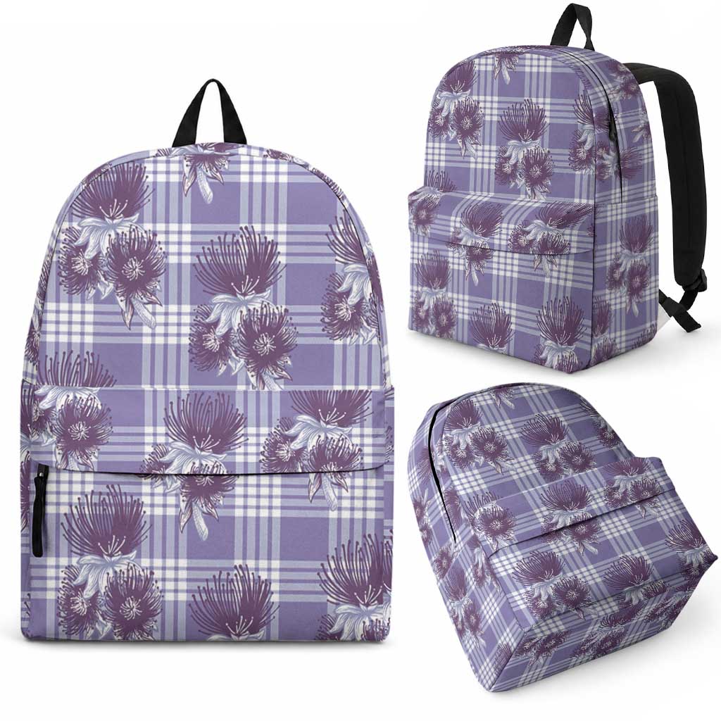Purple Palaka Hawaii Backpack Hawaiian Lehua Blossoms LT05 - Polynesian Pride