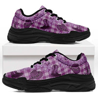 Purple Palaka Hawaii Cowboy Chunky Sneakers Puakenikeni Lei Paniolo Papale Seamless Vibes LT14 Purple - Polynesian Pride