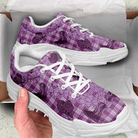 Purple Palaka Hawaii Cowboy Chunky Sneakers Puakenikeni Lei Paniolo Papale Seamless Vibes LT14 - Polynesian Pride