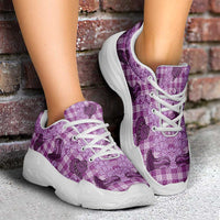Purple Palaka Hawaii Cowboy Chunky Sneakers Puakenikeni Lei Paniolo Papale Seamless Vibes LT14 - Polynesian Pride
