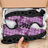 Purple Palaka Hawaii Cowboy Clunky Sneakers Puakenikeni Lei Paniolo Papale Seamless Vibes LT14 - Polynesian Pride