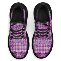 Purple Palaka Hawaii Cowboy Clunky Sneakers Puakenikeni Lei Paniolo Papale Seamless Vibes LT14 - Polynesian Pride