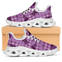 Purple Palaka Hawaii Cowboy Clunky Sneakers Puakenikeni Lei Paniolo Papale Seamless Vibes LT14 Purple - Polynesian Pride
