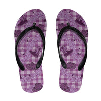 Purple Palaka Hawaii Cowboy Flip Flops Puakenikeni Lei Paniolo Papale Seamless Vibes LT14 Purple - Polynesian Pride