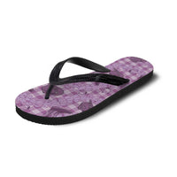 Purple Palaka Hawaii Cowboy Flip Flops Puakenikeni Lei Paniolo Papale Seamless Vibes LT14 - Polynesian Pride