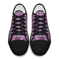 Purple Palaka Hawaii Cowboy Low Top Shoes Puakenikeni Lei Paniolo Papale Seamless Vibes LT14 - Polynesian Pride