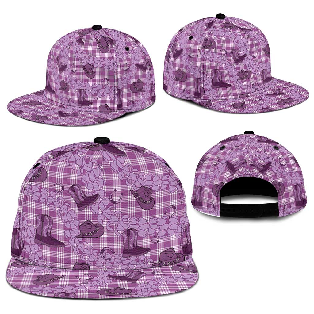 Purple Palaka Hawaii Cowboy Snapback Cap Puakenikeni Lei Paniolo Papale Seamless Vibes LT14 - Polynesian Pride