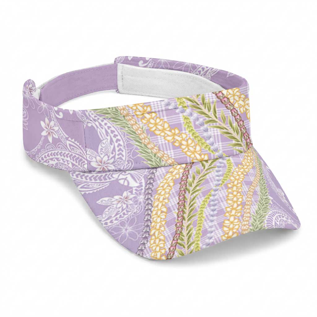 Purple Palaka Hawaii Leis Sun Visor Cap Hawaiian-plaid Elegant Tropical Vibes