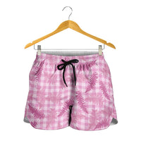 Purple Palaka Hawaii Palapalai Shorts for Women Hawaiian Fern