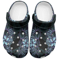 Purple Paradise Hawaii Shell Lei Clogs Shoes Hawaiian Sunrise Shell Hebrew Cone Plumeria - Polynesian Pride