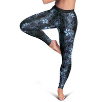 Purple Paradise Hawaii Shell Lei Leggings Hawaiian Sunrise Shell Hebrew Cone Plumeria - Polynesian Pride