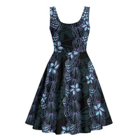 Purple Paradise Hawaii Shell Lei Midi Dress Hawaiian Sunrise Shell Hebrew Cone Plumeria LT14 - Polynesian Pride