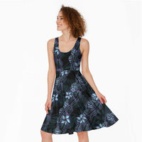 Purple Paradise Hawaii Shell Lei Midi Dress Hawaiian Sunrise Shell Hebrew Cone Plumeria LT14 - Polynesian Pride