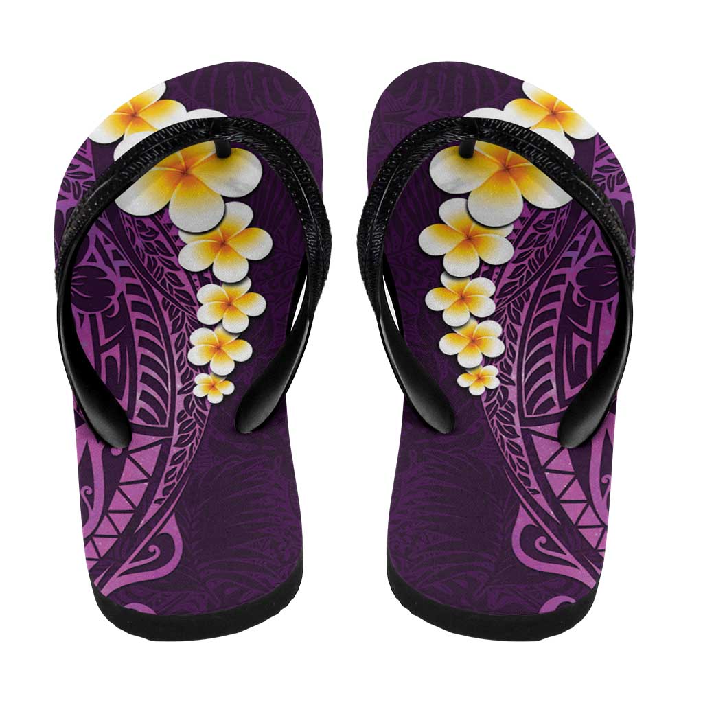 Purple Polynesia Flip Flops Plumeria Tropical Leaves Galaxy Polynesian Art LT14 - Polynesian Pride