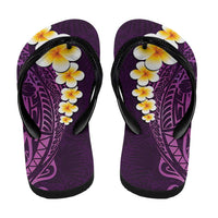 Purple Polynesia Flip Flops Plumeria Tropical Leaves Galaxy Polynesian Art LT14 - Polynesian Pride