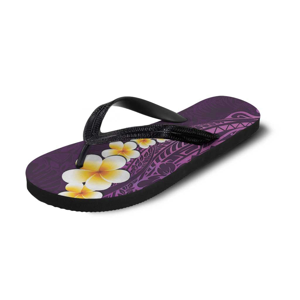 Purple Polynesia Flip Flops Plumeria Tropical Leaves Galaxy Polynesian Art LT14 - Polynesian Pride