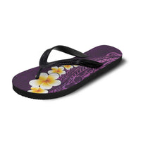 Purple Polynesia Flip Flops Plumeria Tropical Leaves Galaxy Polynesian Art LT14 - Polynesian Pride