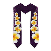 Purple Polynesia Graduation Stole Plumeria Tropical Leaves With Galaxy Polynesian Art LT14 - Polynesian Pride
