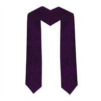 Purple Polynesia Graduation Stole Plumeria Tropical Leaves With Galaxy Polynesian Art LT14 - Polynesian Pride