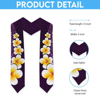 Purple Polynesia Graduation Stole Plumeria Tropical Leaves With Galaxy Polynesian Art LT14 - Polynesian Pride