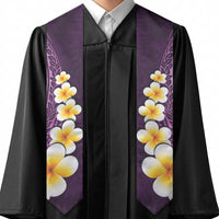 Purple Polynesia Graduation Stole Plumeria Tropical Leaves With Galaxy Polynesian Art LT14 - Polynesian Pride