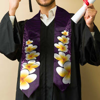 Purple Polynesia Graduation Stole Plumeria Tropical Leaves With Galaxy Polynesian Art LT14 - Polynesian Pride