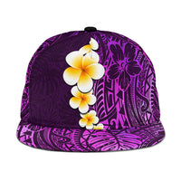 Purple Polynesia Snapback Cap Plumeria Tropical Leaves With Galaxy Polynesian Art LT14 One Size Purple - Polynesian Pride