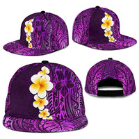 Purple Polynesia Snapback Cap Plumeria Tropical Leaves With Galaxy Polynesian Art LT14 - Polynesian Pride