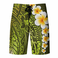 Purple Tropical Plumeria With Galaxy Polynesian Art Board Shorts
