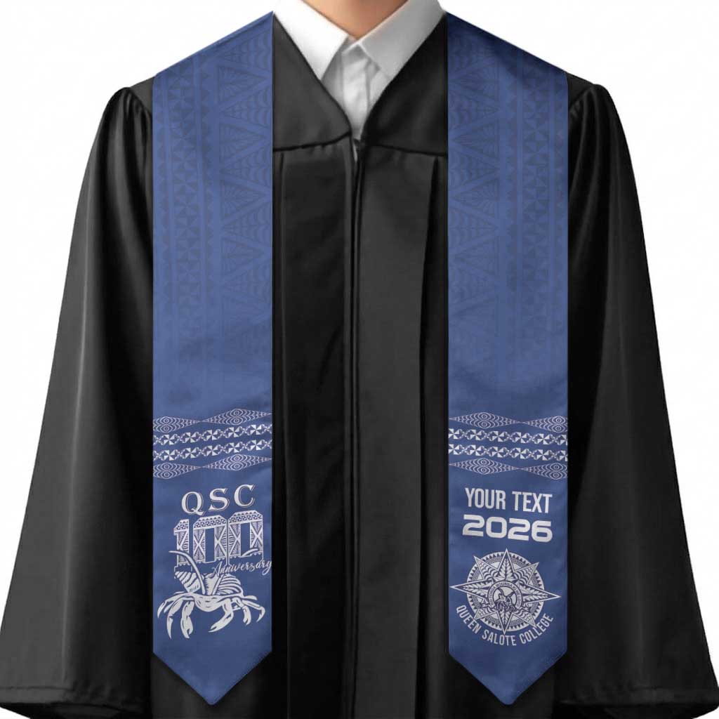 Queen Salote College 100 Years Anniversary Custom Graduation Stole Tonga QSC Royal Blue