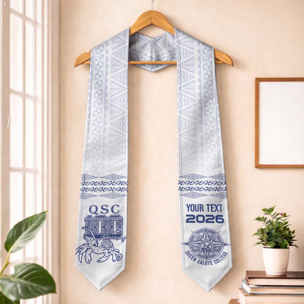Queen Salote College 100 Years Anniversary Custom Graduation Stole Tonga QSC White