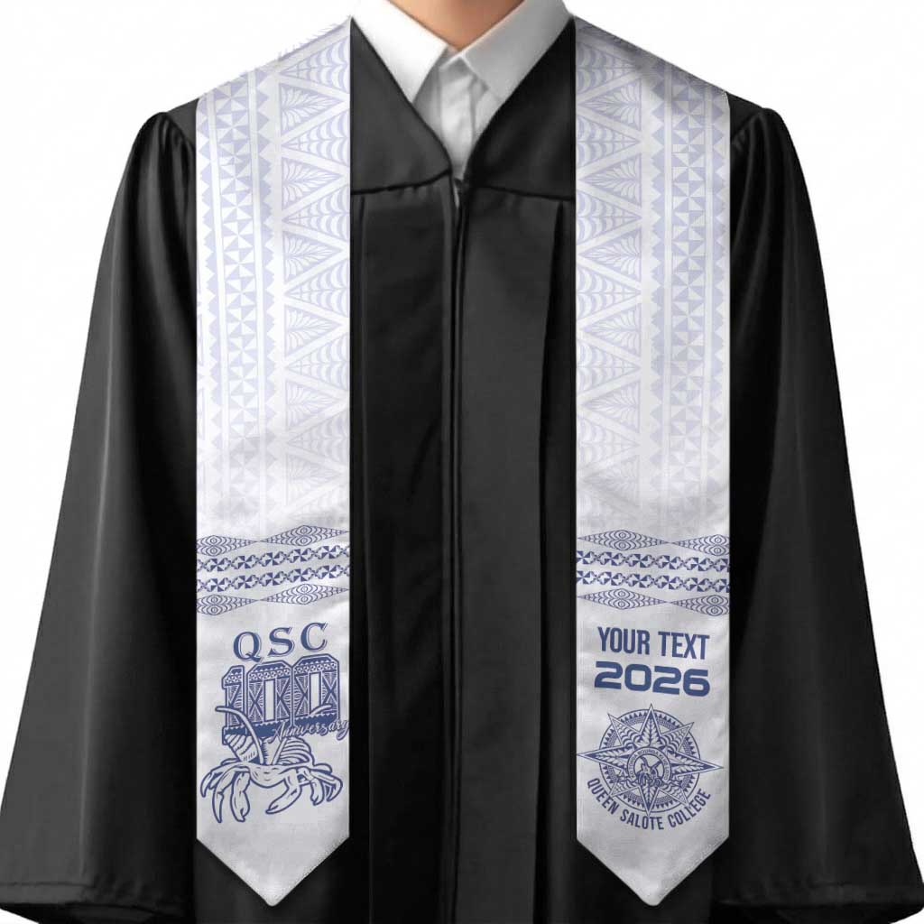 Queen Salote College 100 Years Anniversary Custom Graduation Stole Tonga QSC White