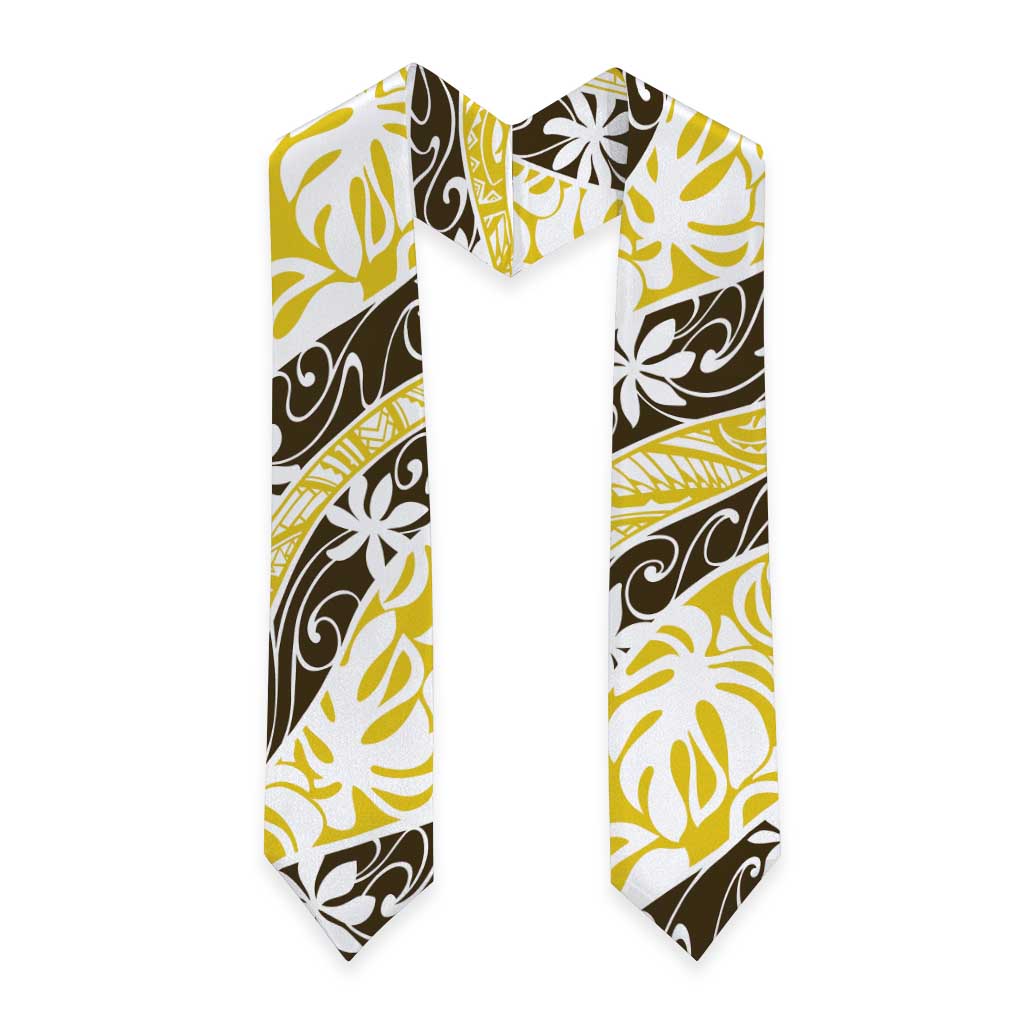 Rearea Tahiti Tiare Monstera Graduation Stole Polynesian Pattern Curve Style LT01 - Polynesian Pride