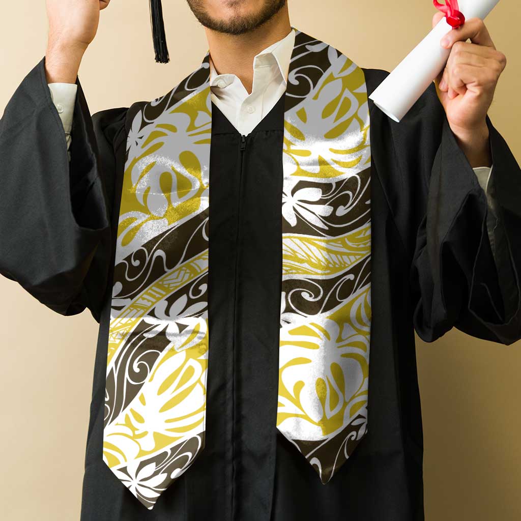 Rearea Tahiti Tiare Monstera Graduation Stole Polynesian Pattern Curve Style LT01 - Polynesian Pride