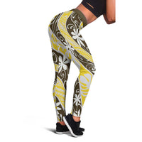 Rearea Tahiti Tiare Monstera Leggings Polynesian Pattern Curve Style LT01 - Polynesian Pride