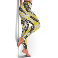 Rearea Tahiti Tiare Monstera Leggings Polynesian Pattern Curve Style LT01 - Polynesian Pride