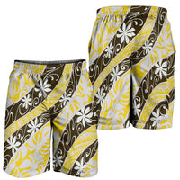 Rearea Tahiti Tiare Monstera Shorts for Men Polynesian Pattern Curve Style LT01 - Polynesian Pride