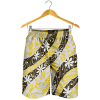 Rearea Tahiti Tiare Monstera Shorts for Men Polynesian Pattern Curve Style LT01 - Polynesian Pride