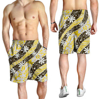 Rearea Tahiti Tiare Monstera Shorts for Men Polynesian Pattern Curve Style LT01 - Polynesian Pride