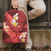 Red Banana Leaf Hawaii Backpack Lau Maia Plumeria Tropical Summer Vibes LT14 - Polynesian Pride