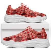 Red Palaka Hawaii Cowboy Chunky Sneakers Puakenikeni Lei Paniolo Papale Seamless Vibes LT14 Red - Polynesian Pride