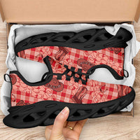 Red Palaka Hawaii Cowboy Clunky Sneakers Puakenikeni Lei Paniolo Papale Seamless Vibes LT14 - Polynesian Pride